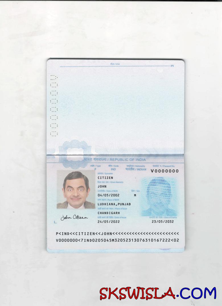 Indie paszport 2022-obecnie 2-strony strona 1